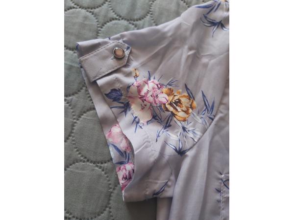 Metrofive bloemen tuniek shirt grijs S/36