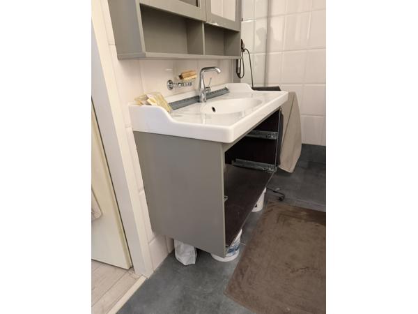 Badkamer meubel en spiegelkast 100cm grijs