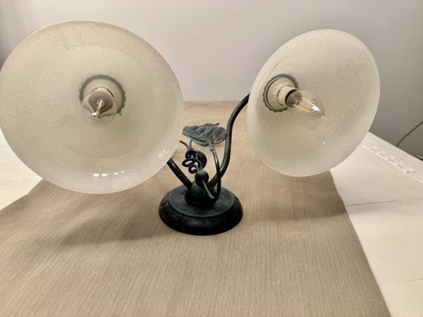 IDL Italian design muur lamp wit met groen/ blauw accent