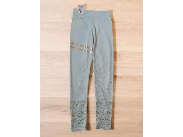 Holala stretchy legging mintgroen goud glitter S/M