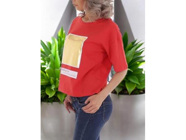 Glo-Story t-shirt Shine all day rood goud S