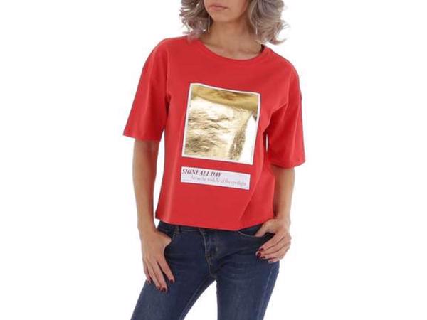 Glo-Story t-shirt Shine all day rood goud S