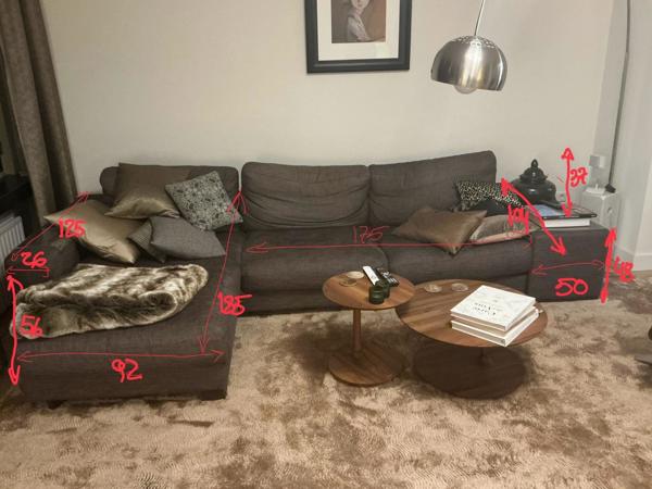 Natuzzi zitbank met chaise longe