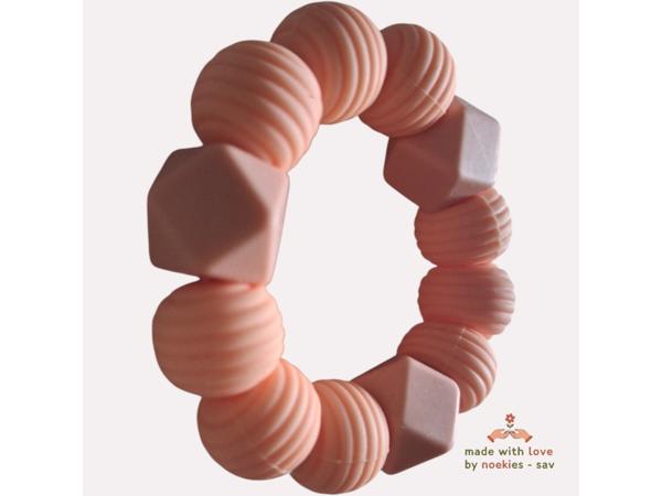 Noekies Handgemaakte Bijtring pasteloranje - Nieuw!