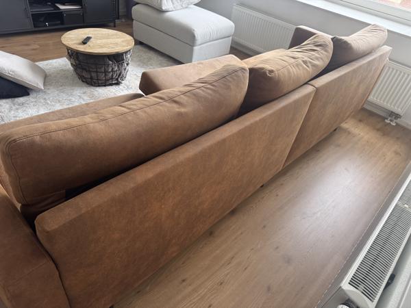 Bank drie zits - cognac kleur