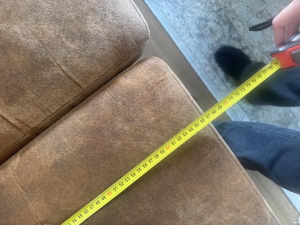 Bank drie zits - cognac kleur