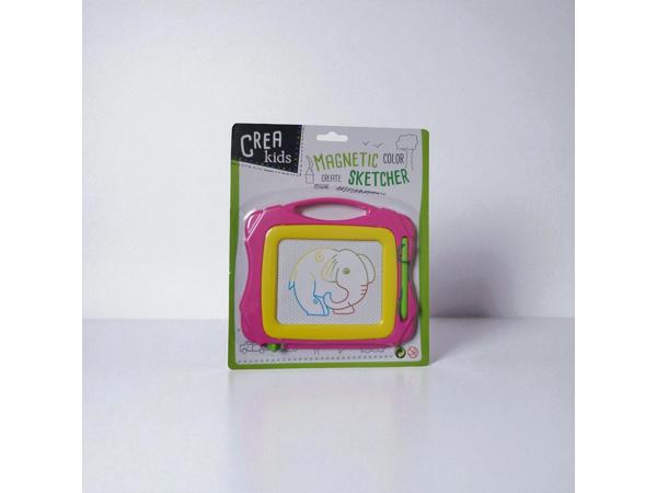 Magnetich teken bord roze geel klein formaat