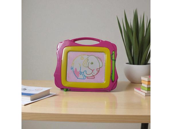 Magnetich teken bord roze geel klein formaat