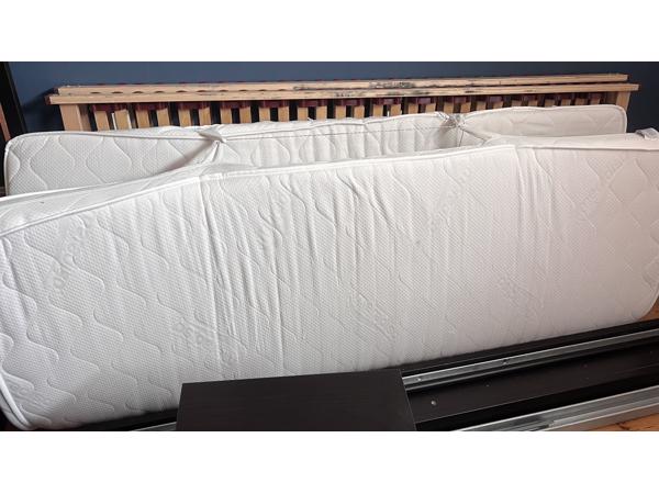 2 pers. Bed 160x200 zwart/bruin+boden+nachtkastje
