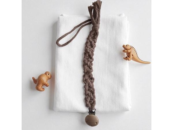 Speenkoord macrame beige bruin