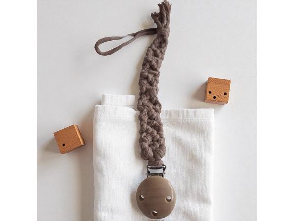 Speenkoord macrame beige bruin