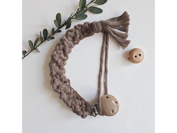 Speenkoord macrame beige bruin