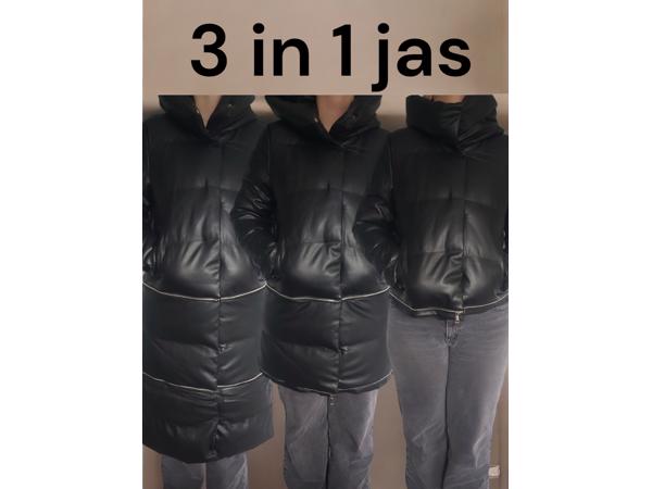 Noemi Kent 3 in 1 jas zwart kort middellang en lang XL