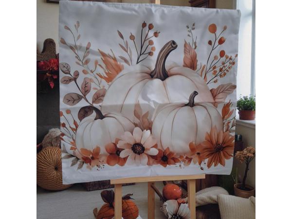 Set van 4 kussenhoezen pompoen bruin oranje 45x45cm