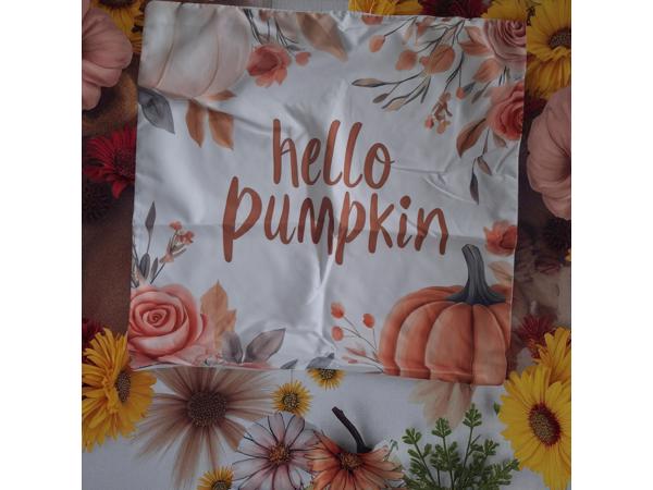 Set van 4 kussenhoezen pompoen bruin oranje 45x45cm