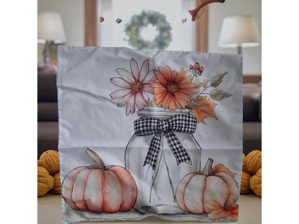 Set van 4 kussenhoezen pompoen bruin oranje 45x45cm