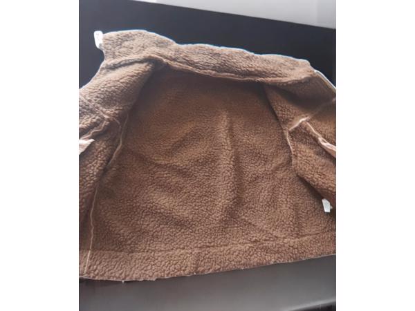 Suede teddy zacht kort jasje bruin L