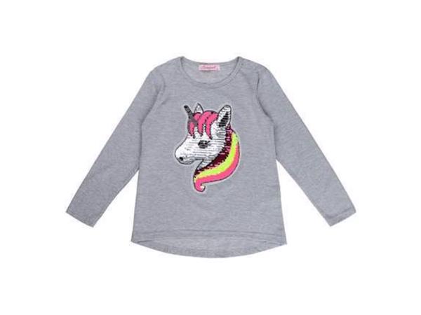 Seagull longsleeve t-shirt grijs Unicorn 170/176