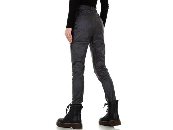 Daisy lederlook skinny broek glitterlook grijs 44/XXL