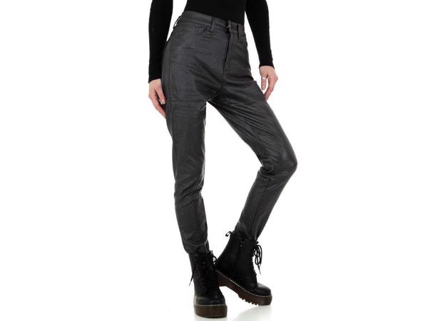 Daisy lederlook skinny broek glitterlook grijs 44/XXL