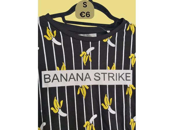 Glo-story t-shirt zwart banana strike S