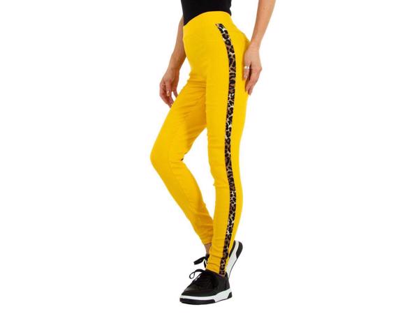 Fashion stevige legging panterprint geel S/M