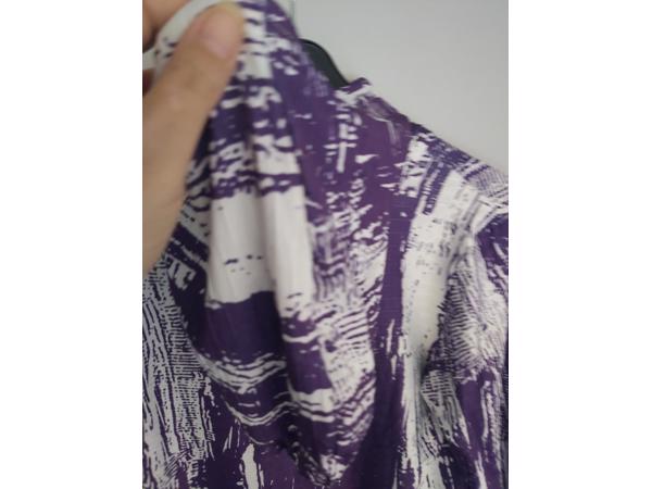 Fashion 2 delig huispak violet paars wit S/M