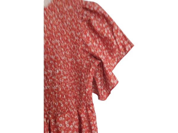 Lange zomer jurk oranje L