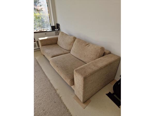 Bank 240 cm beige zand creme kleur