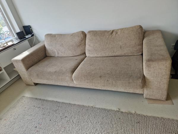 Bank 240 cm beige zand creme kleur