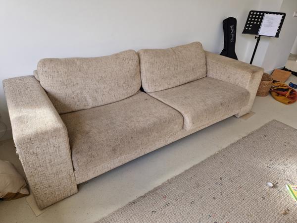 Bank 240 cm beige zand creme kleur