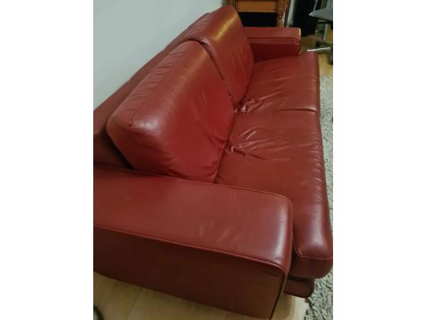 Gratis rode leren bank