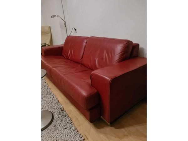 Gratis rode leren bank