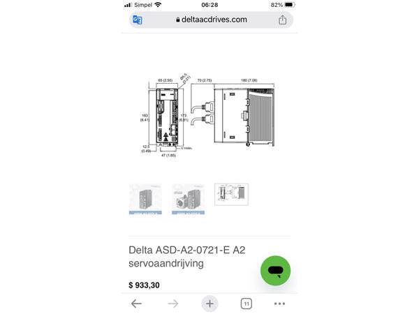 Delta servo aandrijving