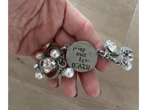 Otazu halsketting met kristalle en parels