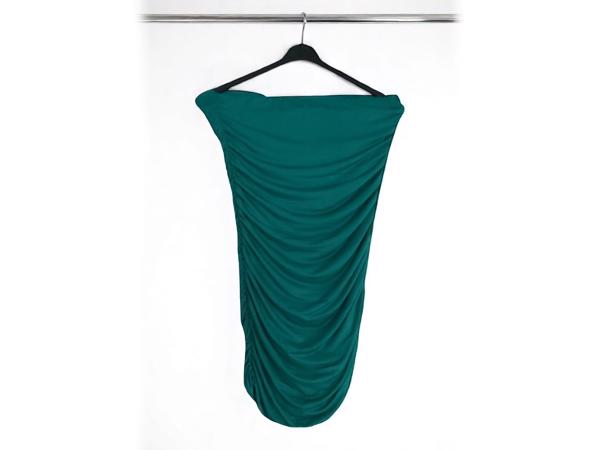 Stretchy offshoulder jurk groen S/M