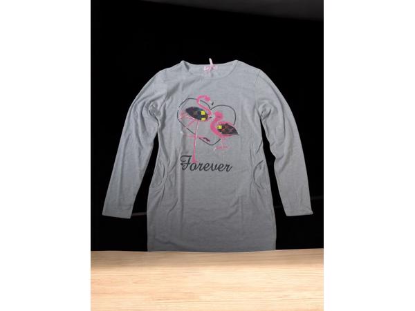 Seagull lang shirt flamingo's forever grijs 170-176