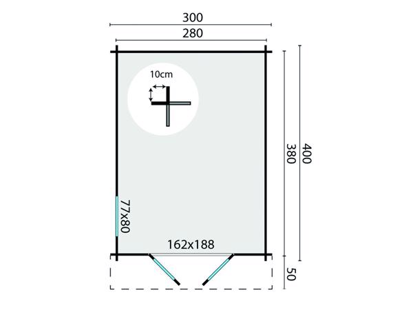 Blokhut - Tuinhuis Peggie | 40 mm | onbehandeld