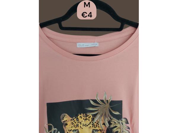 Glo-story t-shirt roze tijger M