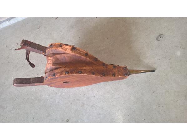 Antieke open haard blaasbalg