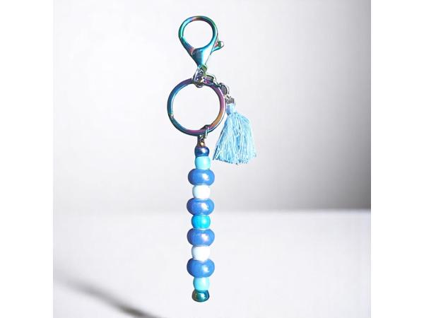 Sleutelhanger - tashanger metallic blauw