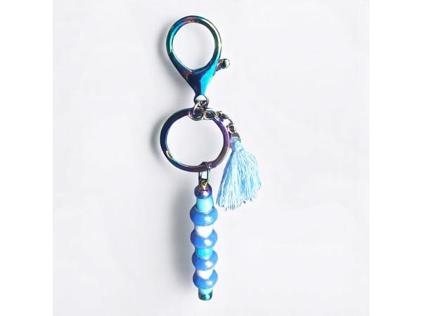 Sleutelhanger - tashanger metallic blauw