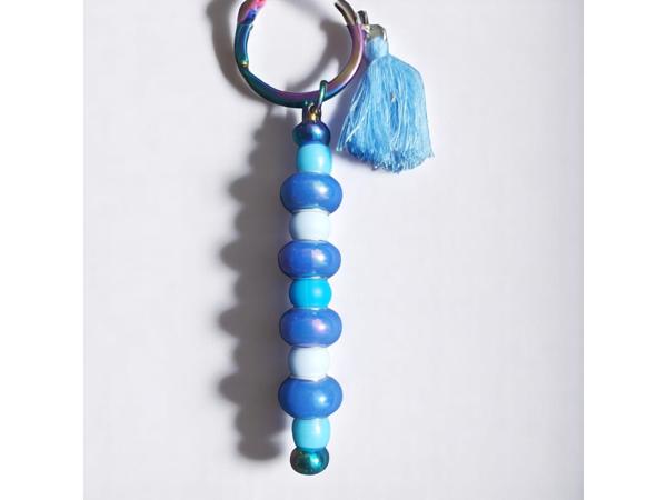 Sleutelhanger - tashanger metallic blauw