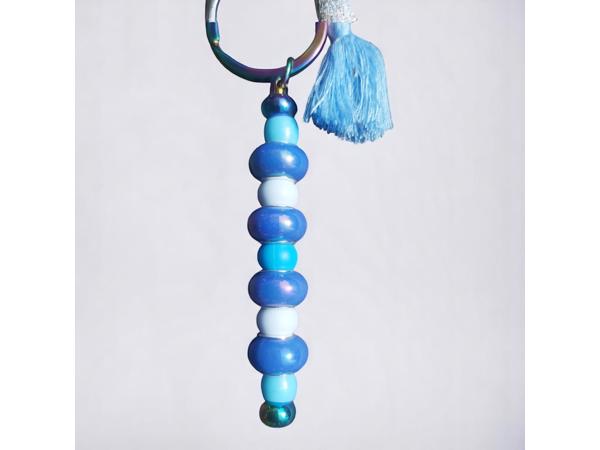 Sleutelhanger - tashanger metallic blauw