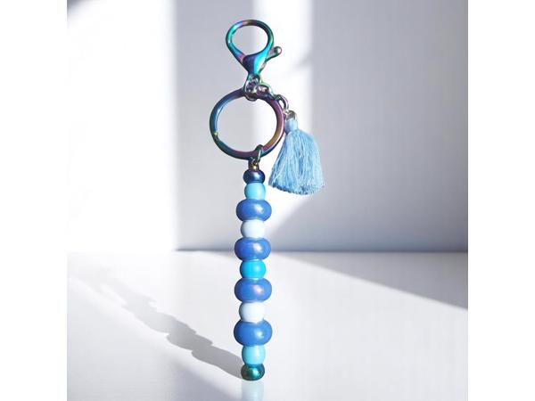 Sleutelhanger - tashanger metallic blauw
