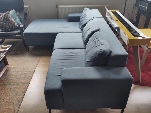 Hoekbank blauw, MADE Oskar