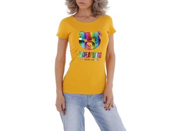Glo-story t-shirt regenboog kleuren beer L