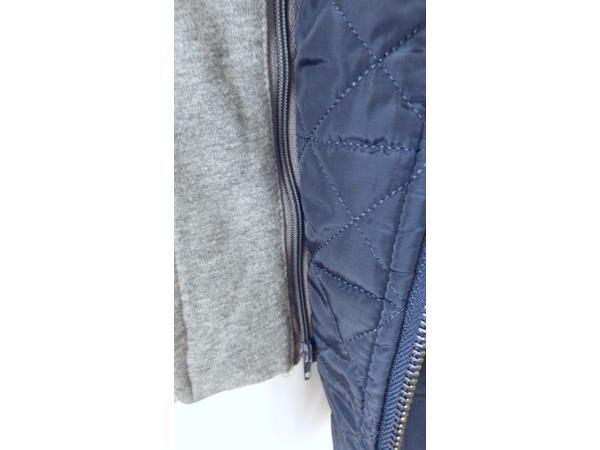 Gewatteerde jas tussenseizoen blauw/grijs, maat M (nieuw)