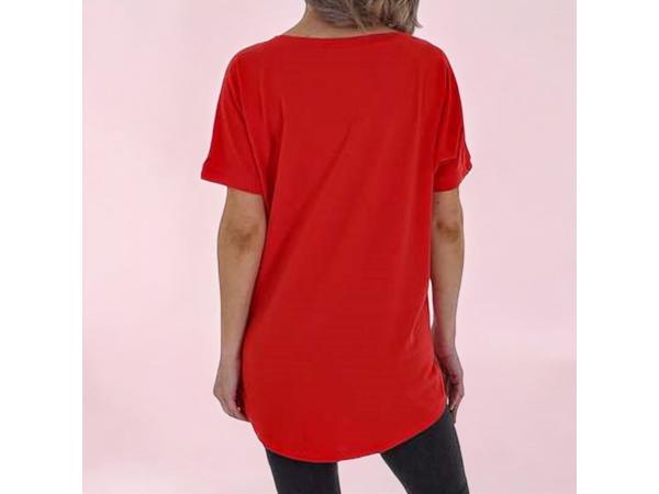 Glo-story t-shirt 1995 rood glamour glitter one size