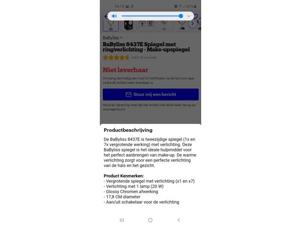 BABYLISS MAKE-UPSPIEGEL MET RINGVERLICHTING (VOLLEDIG NIEUW)